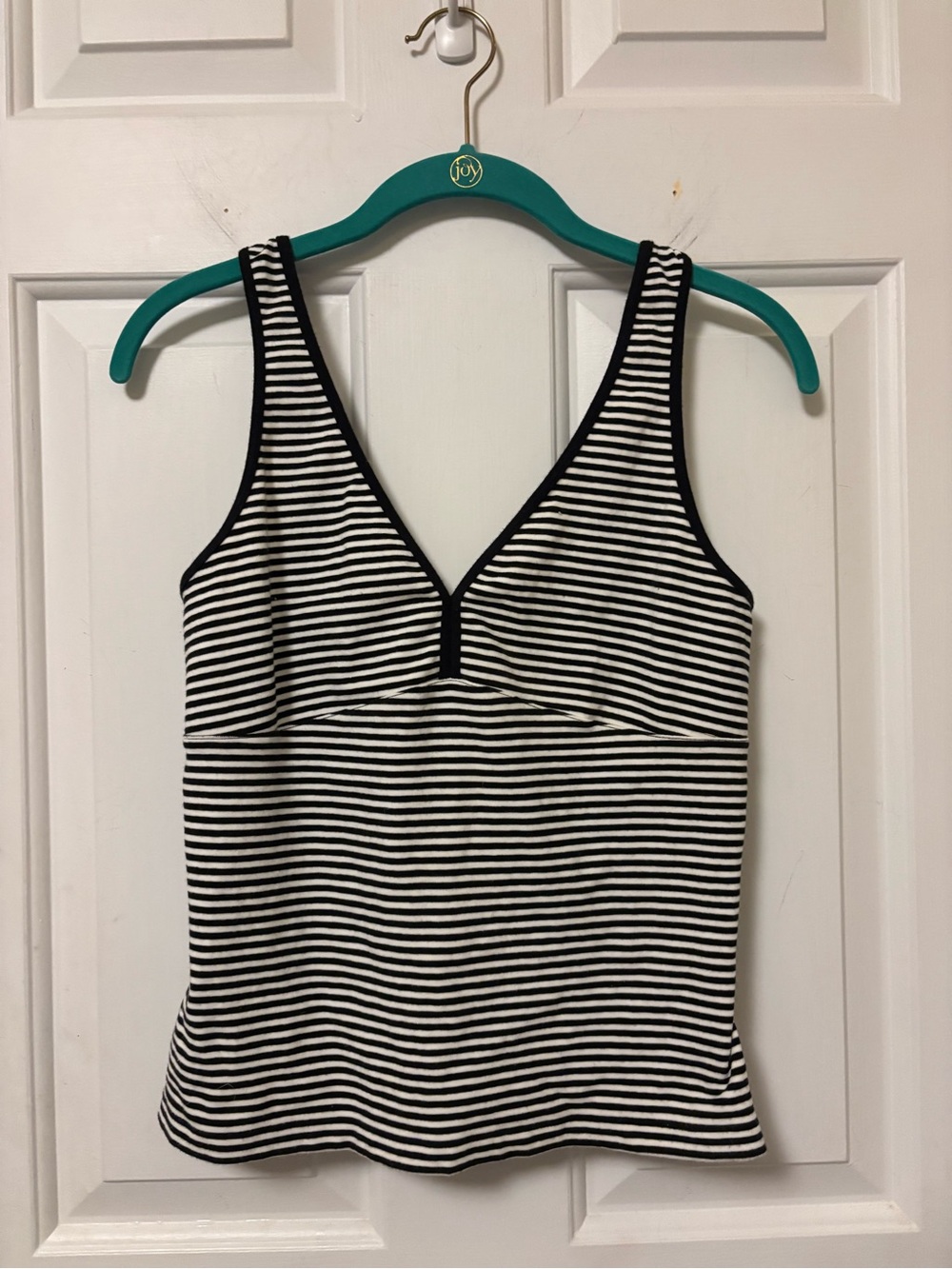 Ann Taylor Black and White Striped V-Neck Camisole Tank Top Size Small S